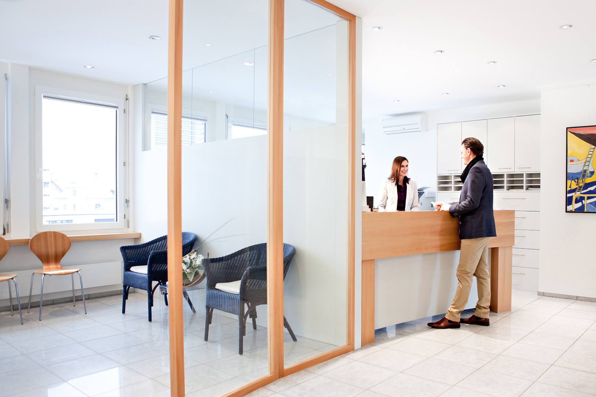 Empfang der Zahnarztpraxis Zürichsee Pfäffikon SZ